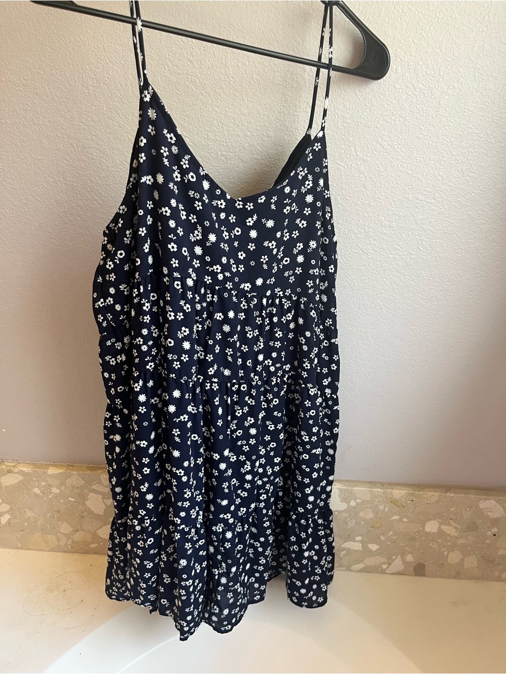 Altar’d State Black Floral Tiered Babydoll Mini Dress Size Large